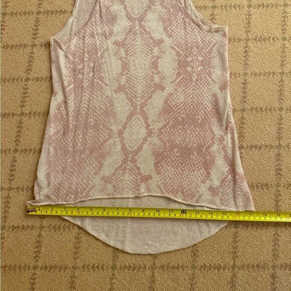 Zadig & Voltaire cream w pale pink snakeskin pattern cardigan / tank set S NWOT - Picture 7 of 16